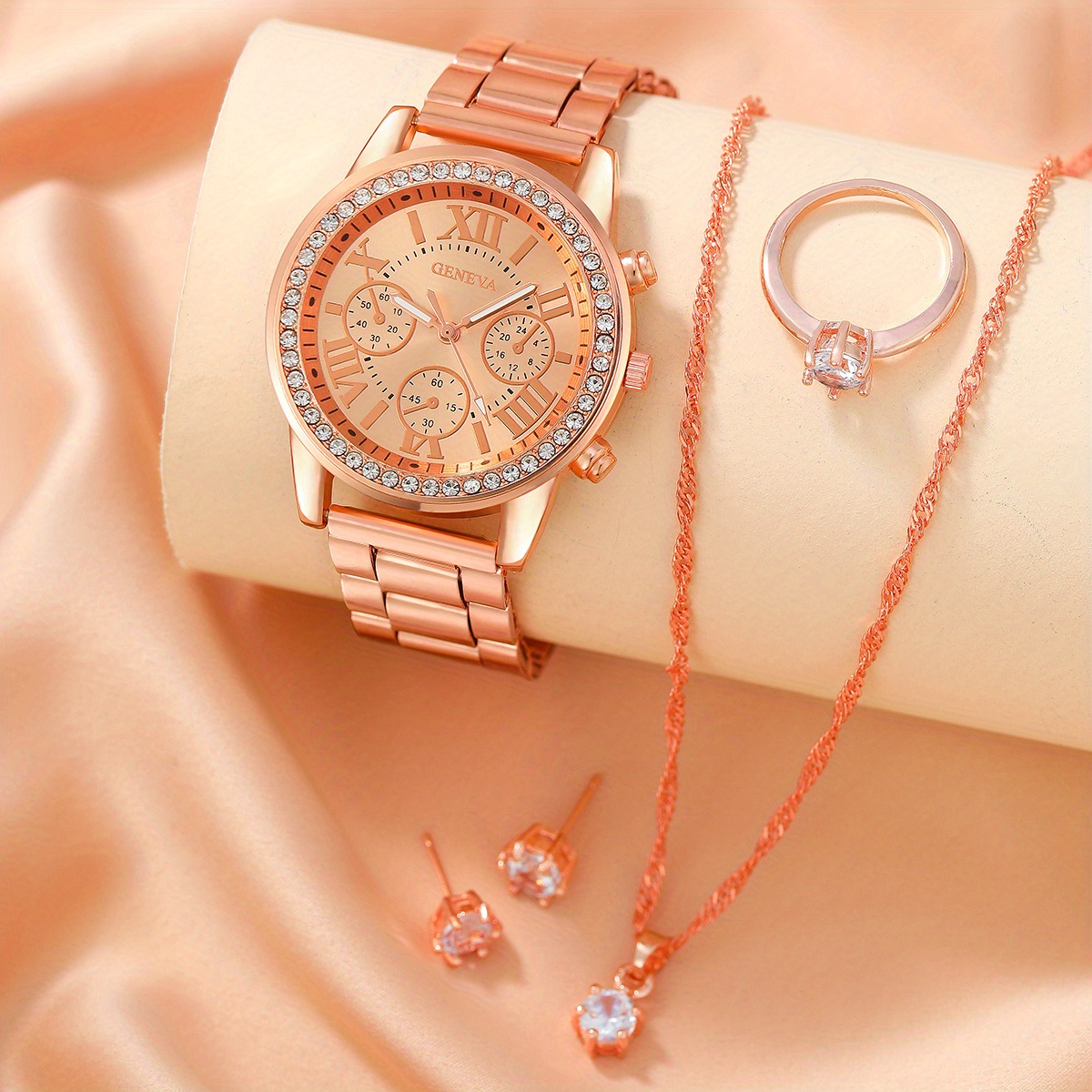 Luxury Watch Gift For Her - Relógio Feminino de Luxo com Strass,