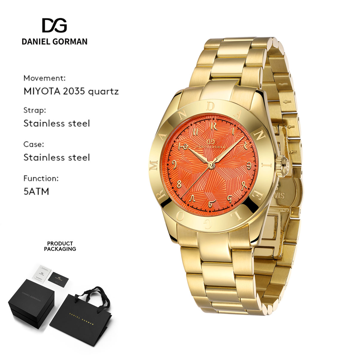 Luxury Watch Gift For Her - Relógio de quartzo feminino Daniel Gorman