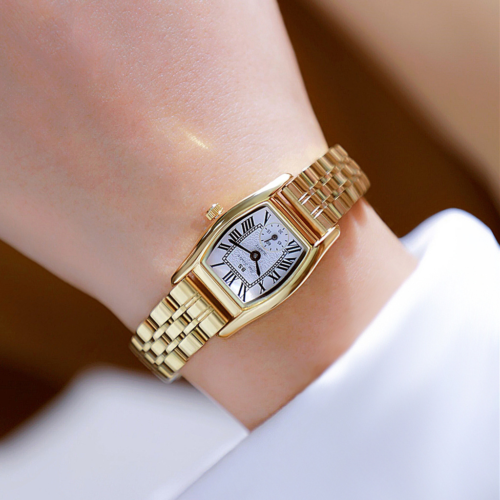 Luxury Watch With Leather Strap - Relógio Feminino BS Estilo Retro Versátil
