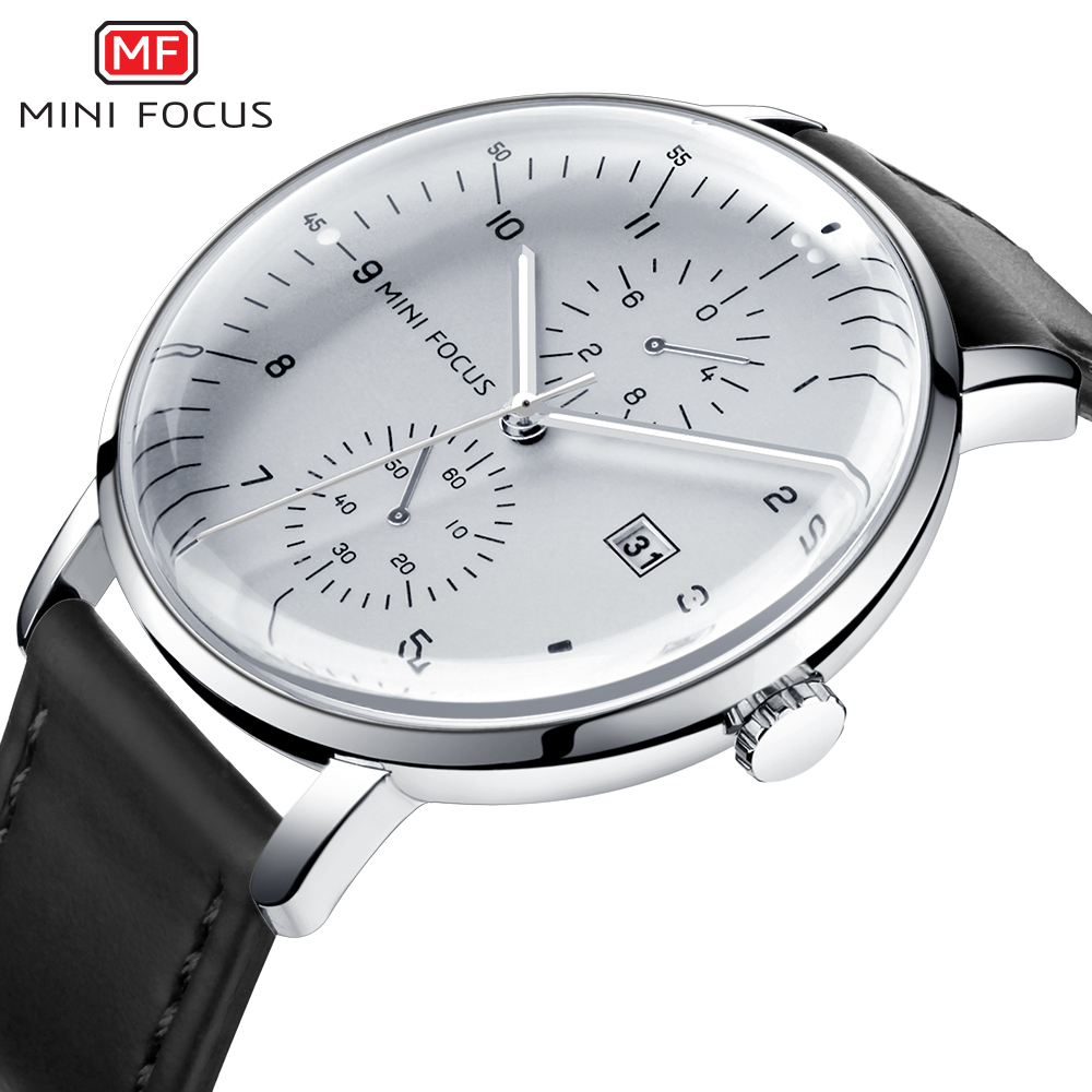 Luxury Watch Mockup - MINI FOCUS-Relógio de quartzo de couro