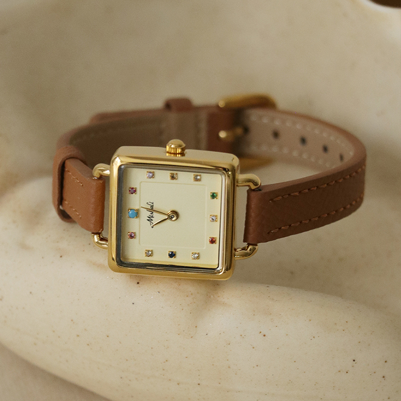 Luxury Watch With Leather Strap - Relógio feminino original, estilo estudante, luz