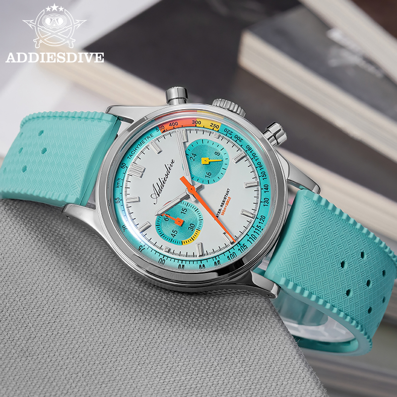 Luxury Watch With Rubber Strap - ADDIESDIVE NOVO Relógio Cronógrafo Multifuncional com