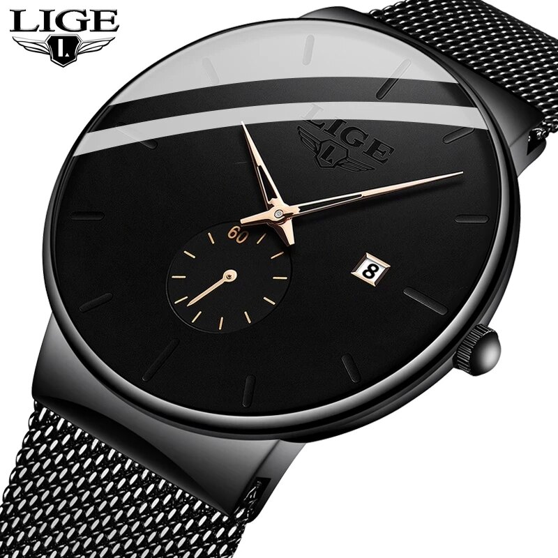 Luxury Watch Mockup - LIGE Moda Mens Relógios Top Marca