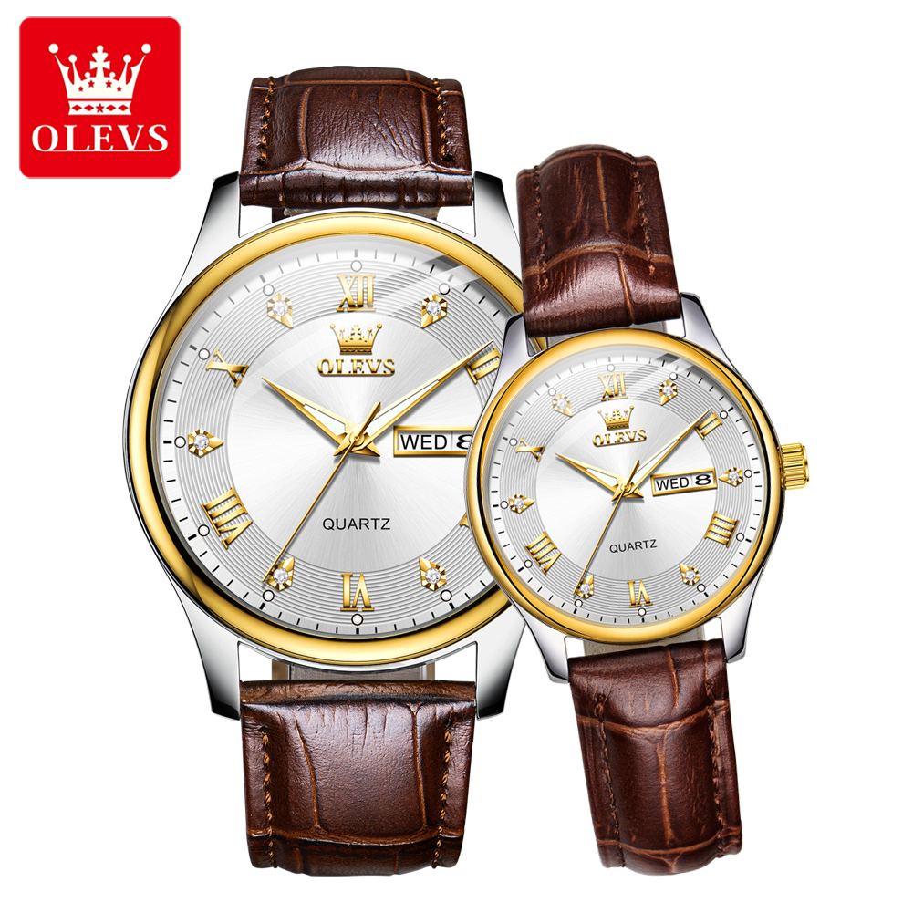 Luxury Watch Gift For Her - Olevs casal relógio de luxo marca