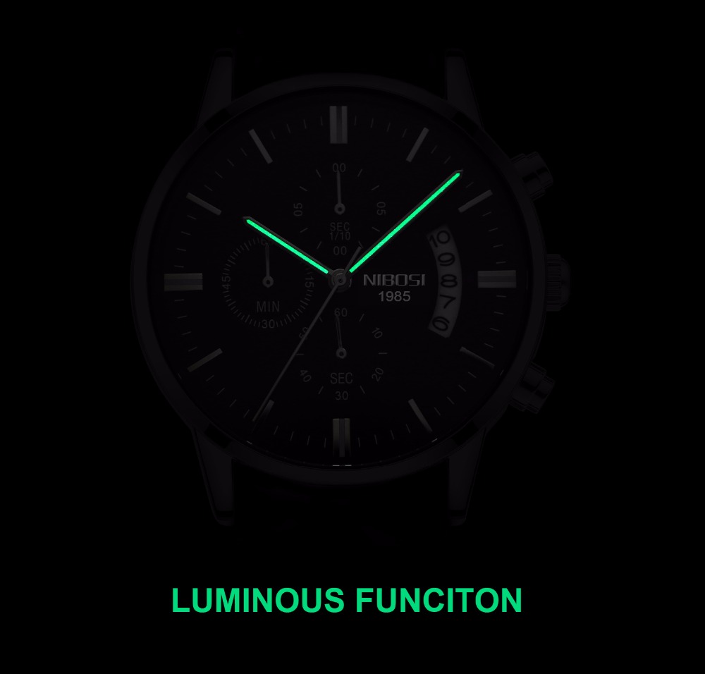 Nibosi aço inoxidável preto re - Luxury Watch Mockup avaliação e preço
