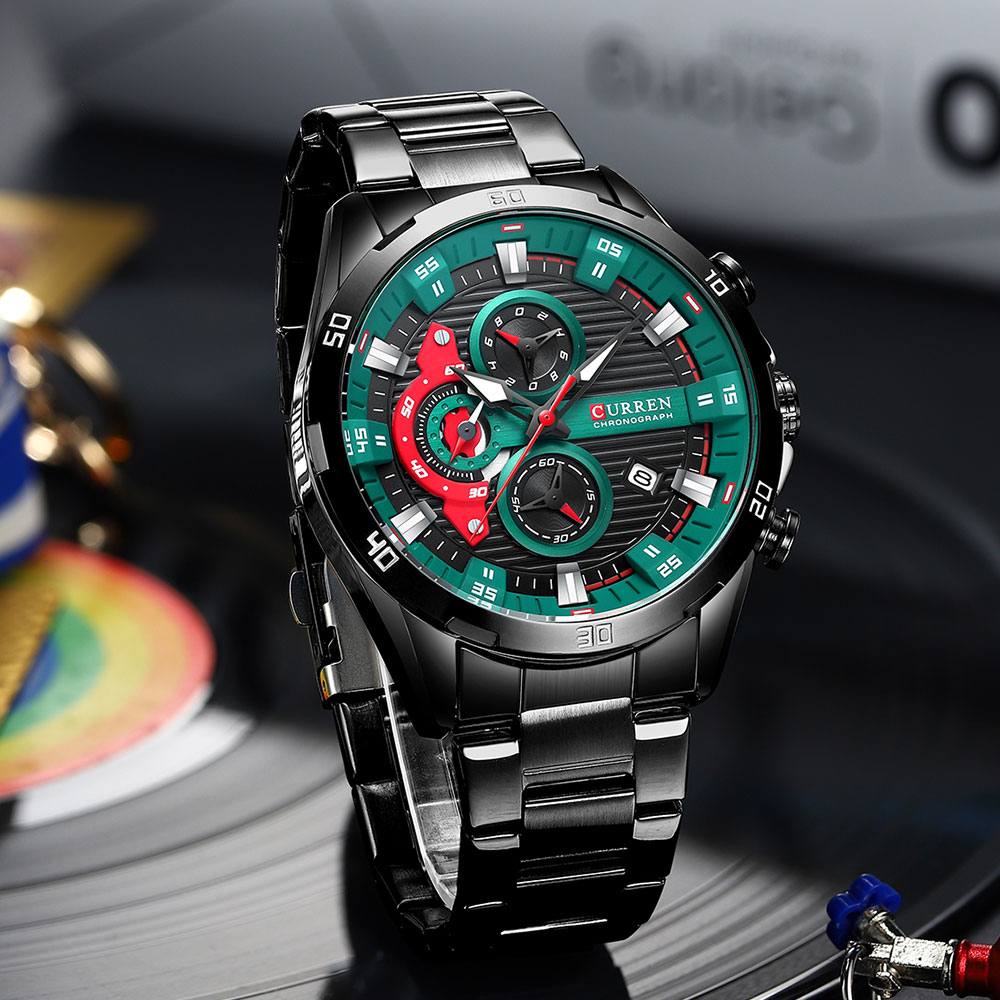 Curren-relógio de pulso mascul - Luxury Watch Mockup avaliação e preço