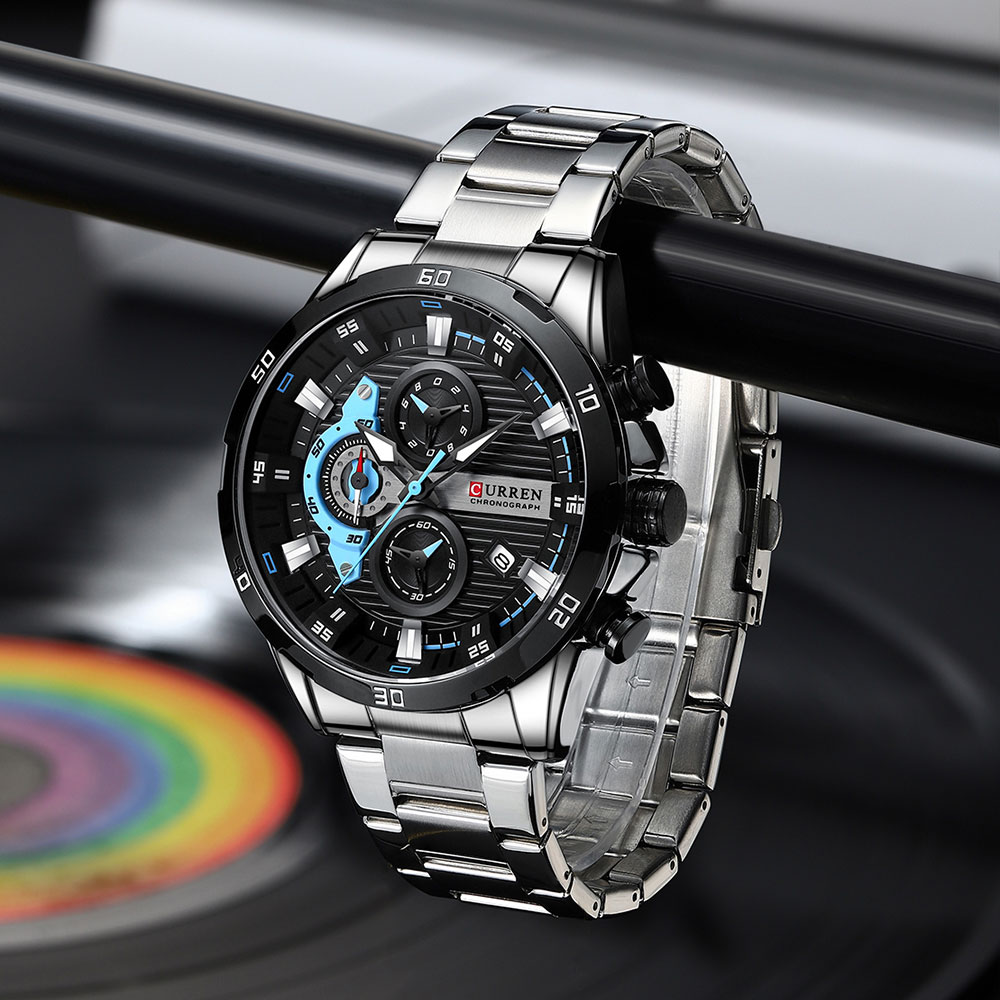 Curren-relógio de pulso mascul - Luxury Watch Mockup avaliação e preço