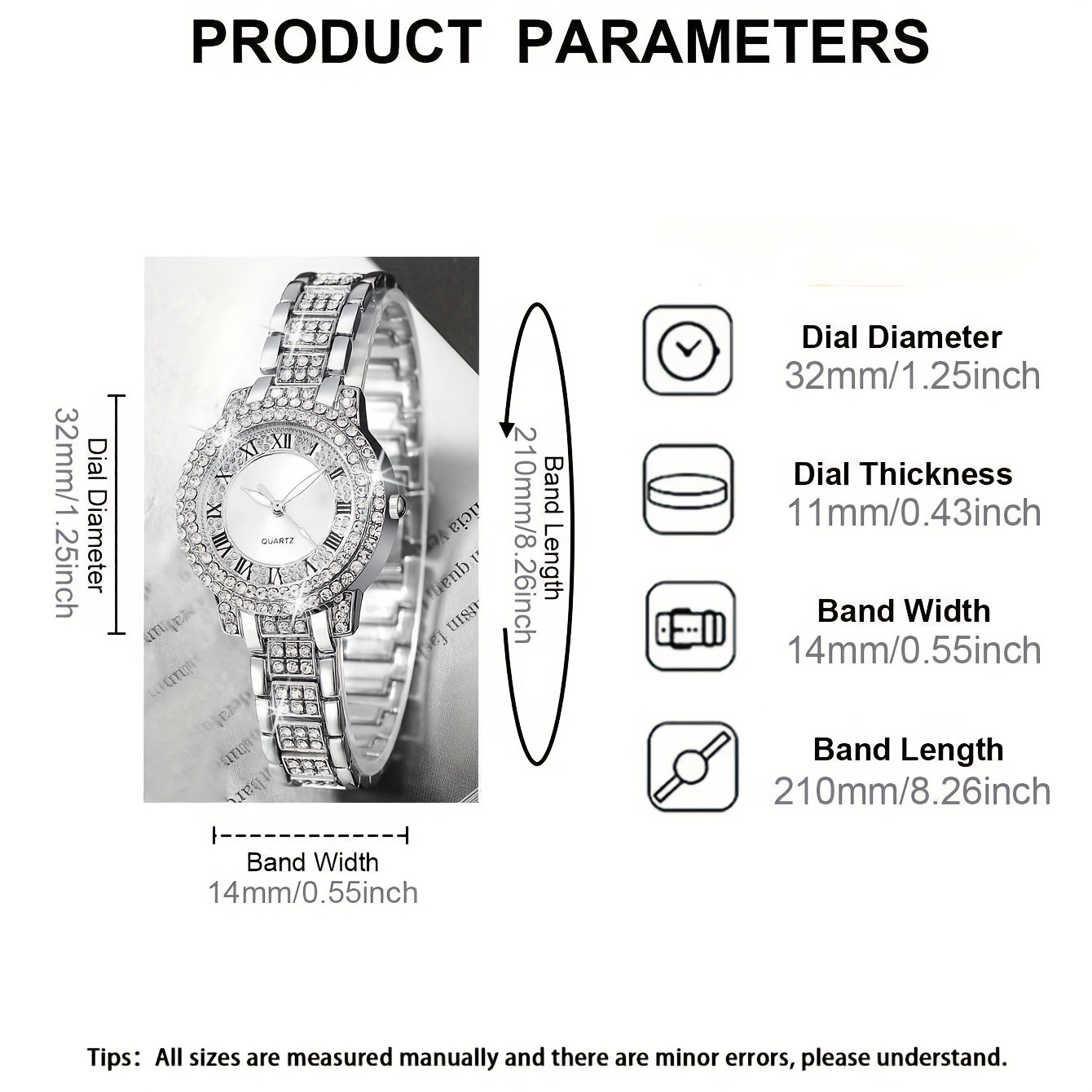 Conjunto de 6 peças: Relógio d - Luxury Watch Gift For Her avaliação e preço