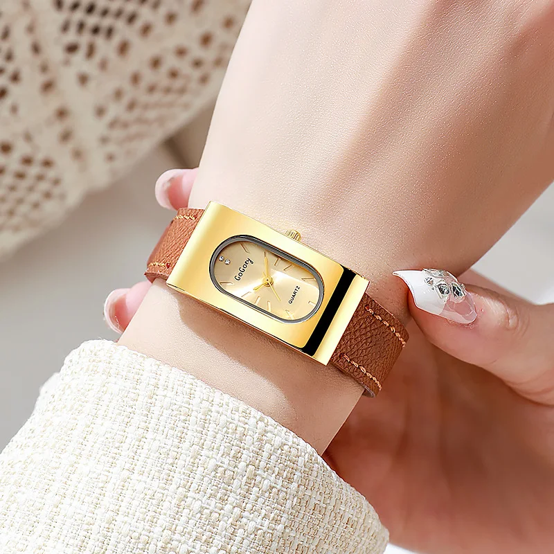 Senhoras de luxo marca feminin - Luxury Watch With Leather Strap avaliação e preço