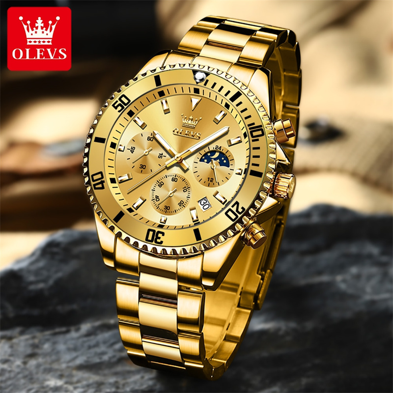 Olevs relógio masculino marca  - Luxury Watch Mockup avaliação e preço