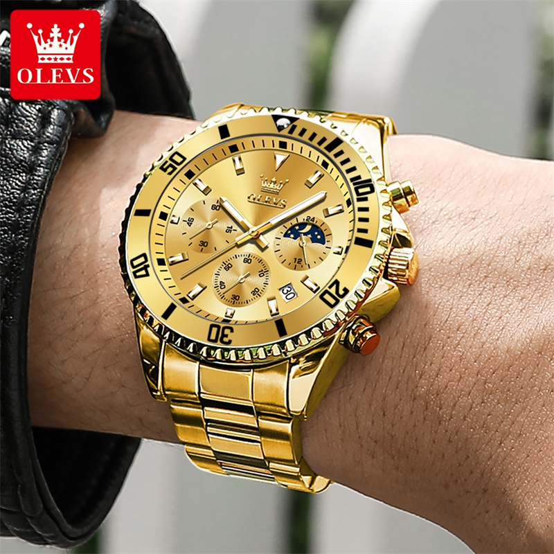 Olevs relógio masculino marca  - Luxury Watch Mockup avaliação e preço