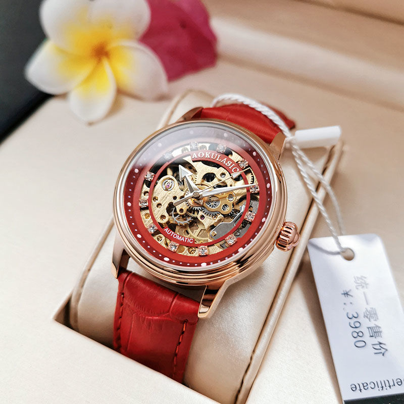 Relógio mecânico feminino de ú - Luxury Watch Gift For Her avaliação e preço