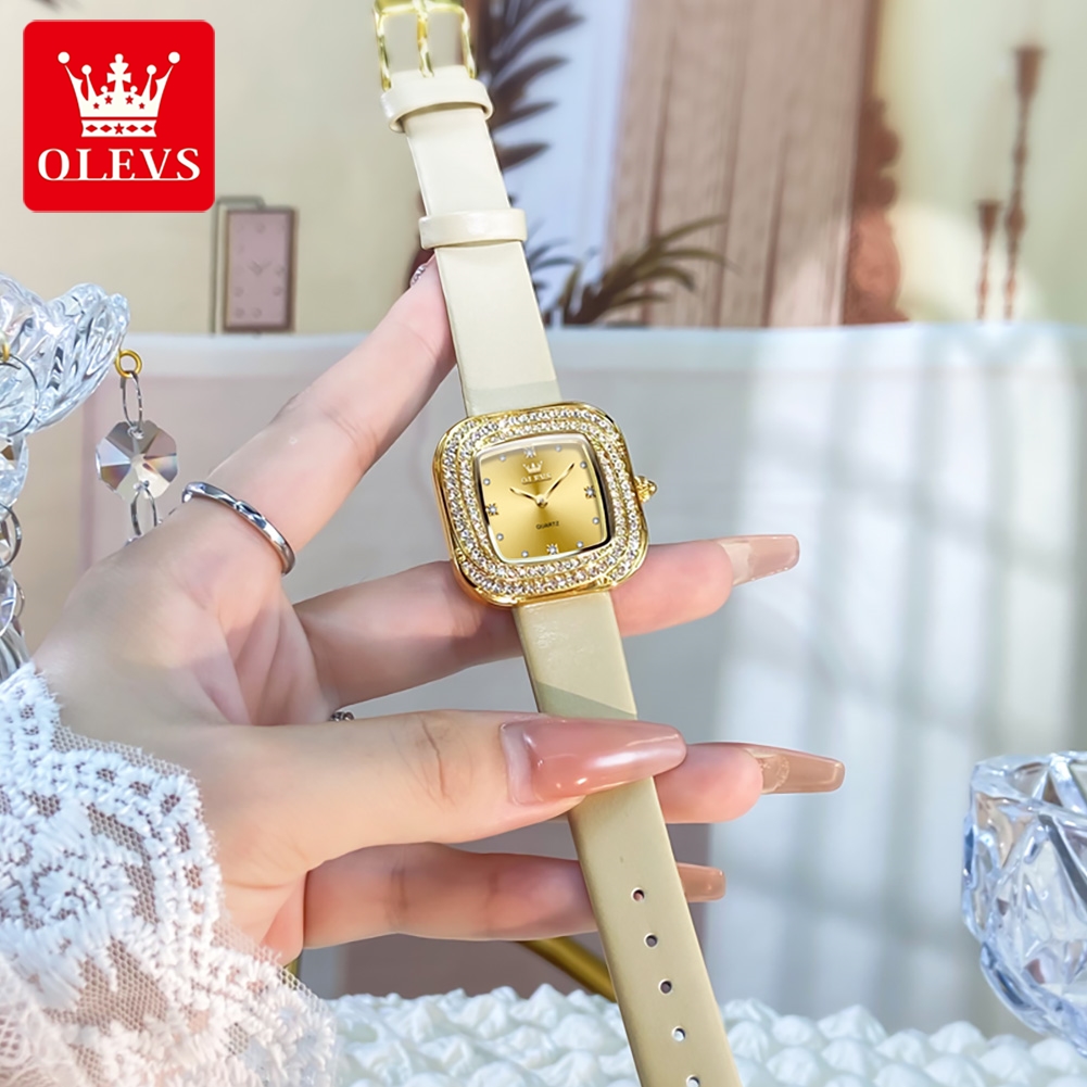 OLEVS Relógio de quartzo quadr - Luxury Watch With Leather Strap avaliação e preço