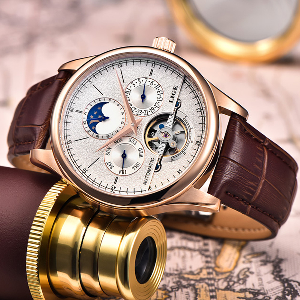 LIGE Marca Clássico Mens Retro - Seiko Watch Presage avaliação e preço