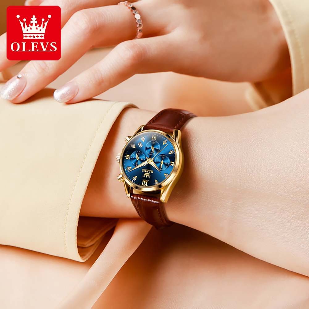 Olevs 5523 marca original reló - Luxury Watch With Leather Strap avaliação e preço