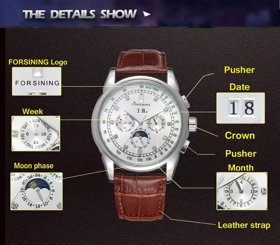 Forsining réplica multifuncion - Patek Philippe Watch Aquanaut avaliação e preço