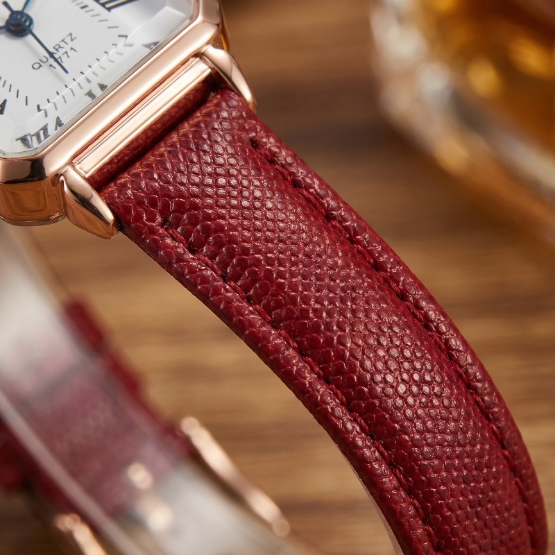 Relógios de Quartzo Retangular - Luxury Watch With Leather Strap avaliação e preço