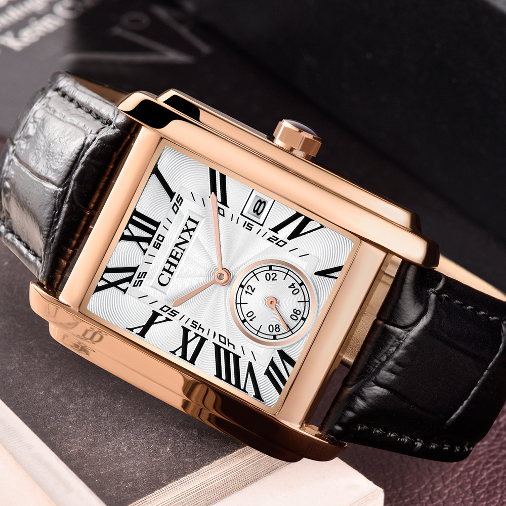 Chenxi 8216 moda clássico quad - Luxury Watch Mockup avaliação e preço