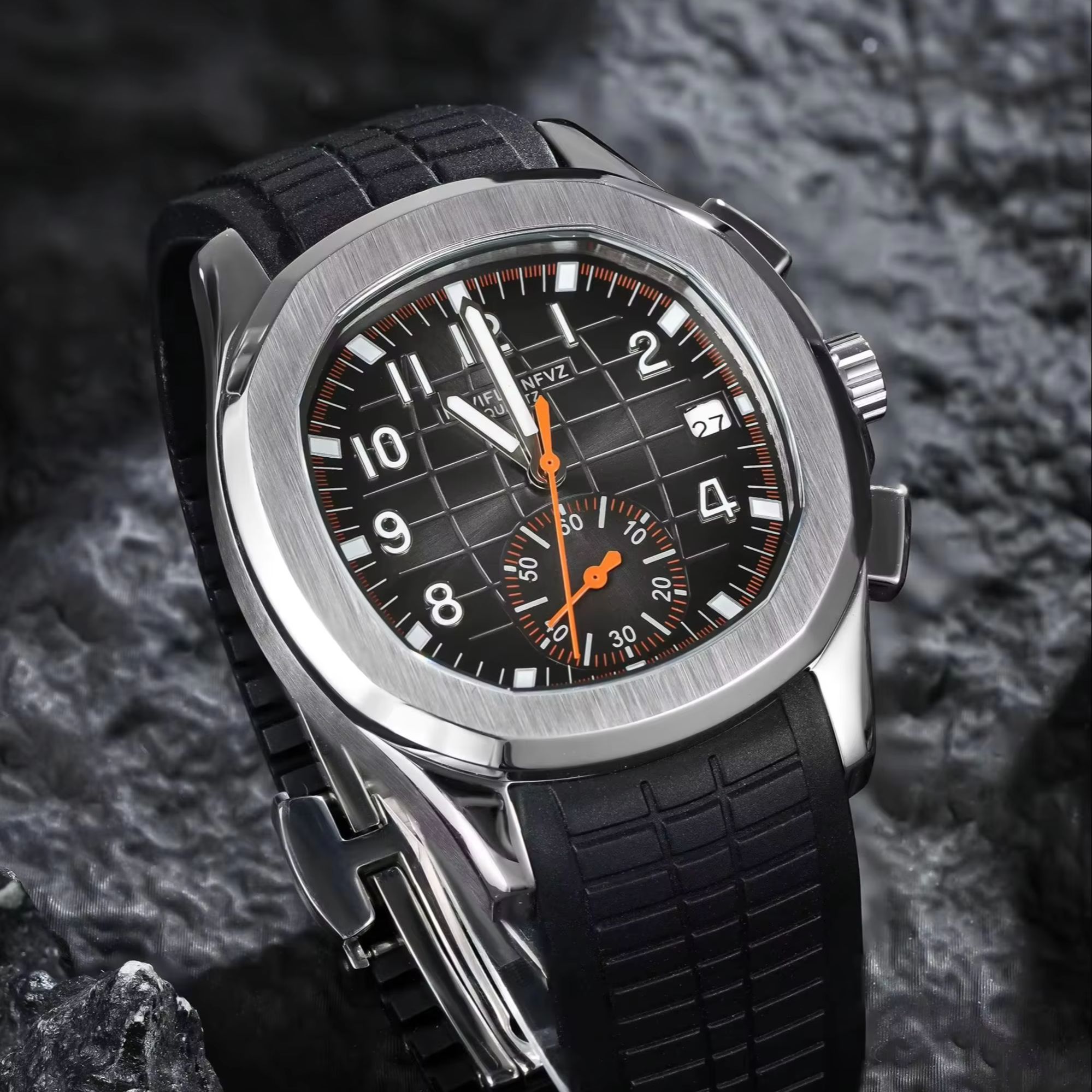 Relógio de Luxo Masculino 40MM - Luxury Watch With Rubber Strap avaliação e preço