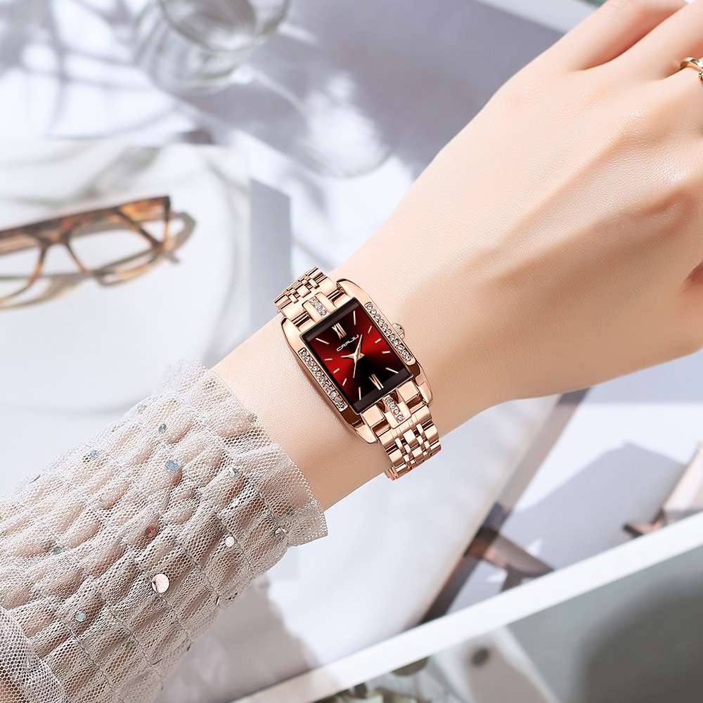 Crrju relógio quadrado de luxo - Ladies Luxury Watch avaliação e preço