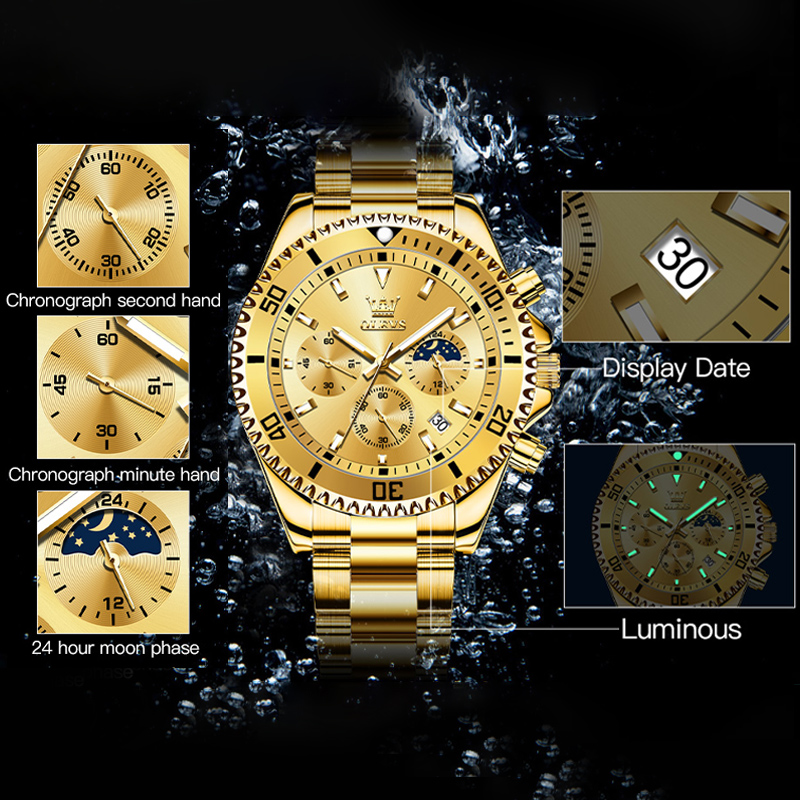 Relógio Masculino OLEVS 2870,  - Luxury Watch Mockup avaliação e preço