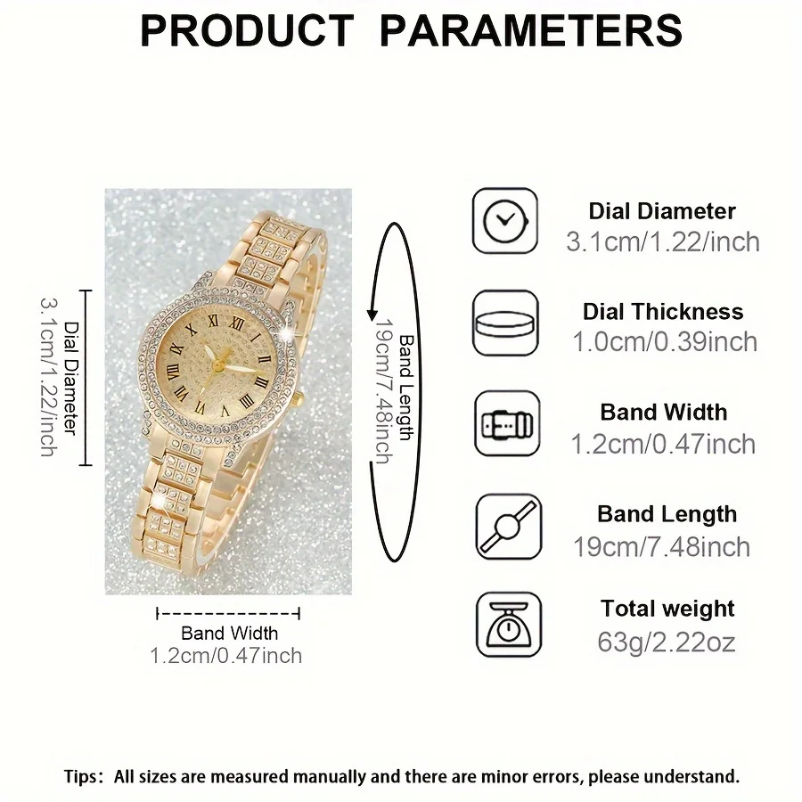 6 pçs/set feminino luxo strass - Luxury Watch Gift For Her avaliação e preço