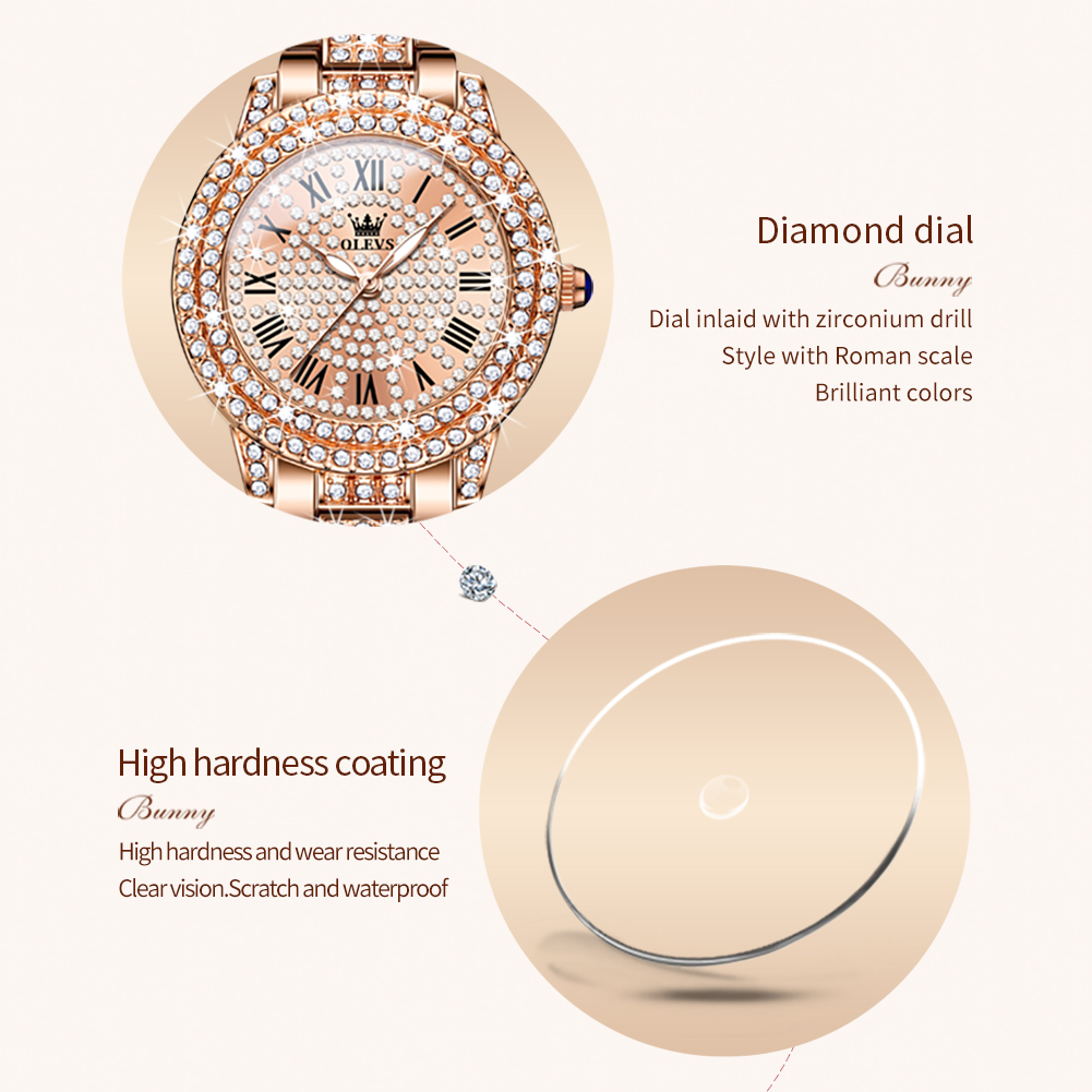 Olevs 9943 luxo todo diamante  - Ladies Luxury Watch avaliação e preço